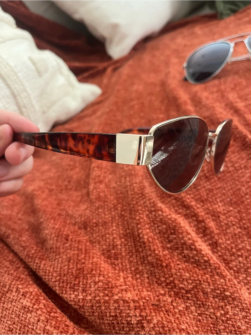 Black Lens Gold Frame Sunglasses - Classic Aviator Styles